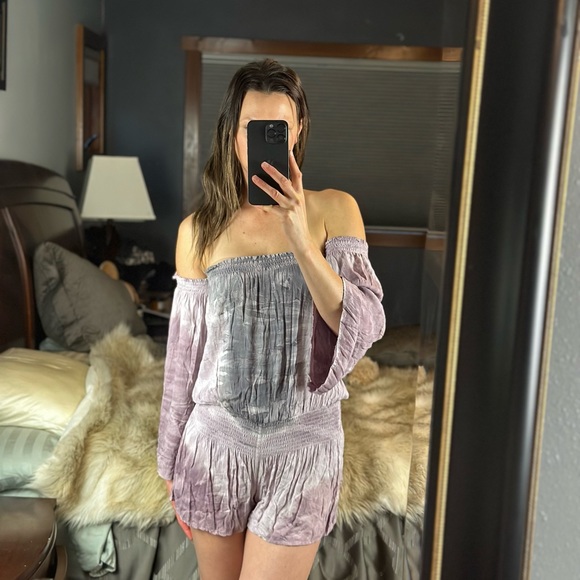 Young Fabulous & Broke Strapless Tie Dye Wide Sleeve Romper, Small, New with Tag - Picture 6 of 15